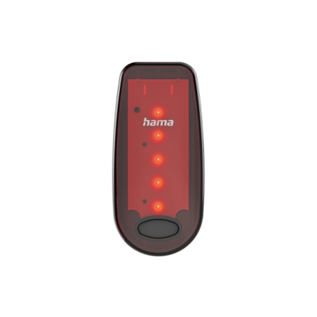 Lampe LED clignotante Hama SL-C - Câble de 26 cm - Rechargeable - Jusqu'à 7 h d'autonomie - Noir et rouge