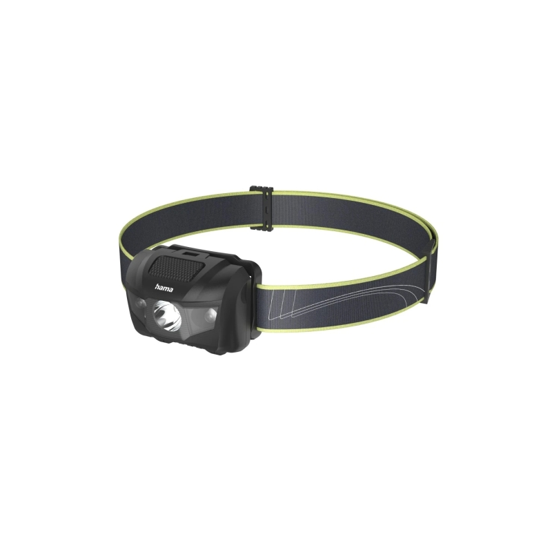 Lampe frontale LED Hama HL200 - Bandeau - 200 lumens - Jusqu'à 4 heures d'autonomie - Fonctionne avec 3 piles AAA - IP44 - Noir