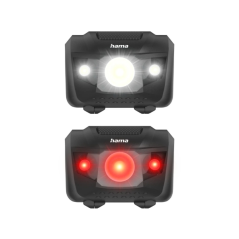 Lampe frontale LED Hama HL200 - Bandeau - 200 lumens - Jusqu'à 4 heures d'autonomie - Fonctionne avec 3 piles AAA - IP44 - Noir