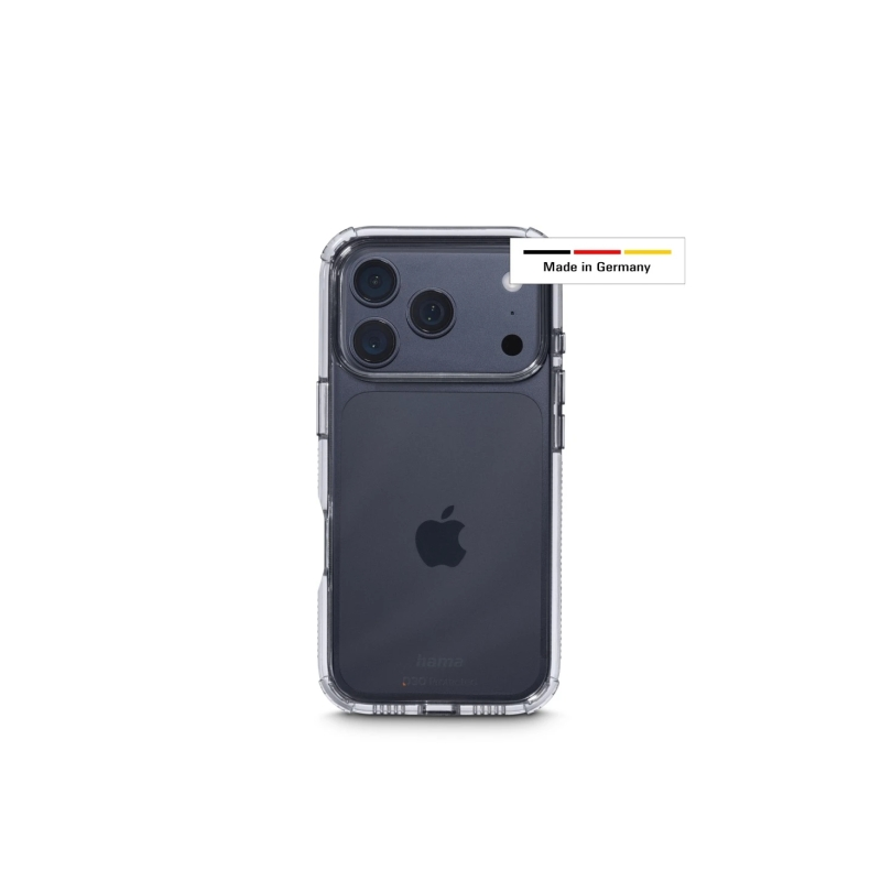 Coque Hama Extreme Protect pour iPhone 17 Pro - Antidérapante - Polycarbonate - Protection D3O - Bords surélevés - Transparente