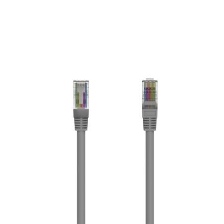 Câble réseau Hama UTP RJ45 Cat-5e - Longueur 1,5 m - Vitesse jusqu'à 1 Gbit/s - Gris