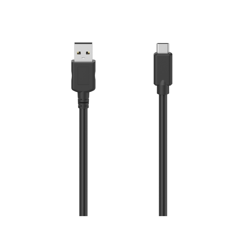 Câble USB Hama - Longueur 0,75 m - USB-A mâle - USB-C mâle - Vitesse jusqu'à 480 Mbps - Noir