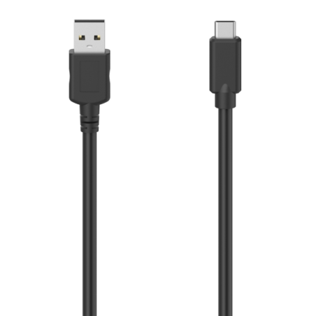 Câble USB Hama - Longueur 0,75 m - USB-A mâle - USB-C mâle - Vitesse jusqu'à 480 Mbps - Noir