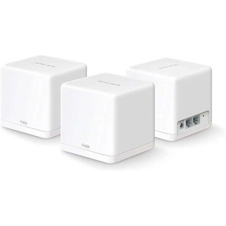 Système Wi-Fi maillé double bande Mercusys H30G AC1300 - 3 unités Halo - Couverture jusqu'à 260 m² - Itinérance transparente