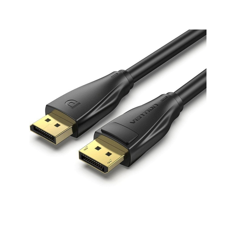 Câble Vention DisplayPort 1.4 8K - Longueur : 10 m - Revêtement PVC - Connecteurs plaqués or - Noir