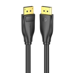 Câble Vention DisplayPort 1.4 8K - Longueur : 10 m - Revêtement PVC - Connecteurs plaqués or - Noir