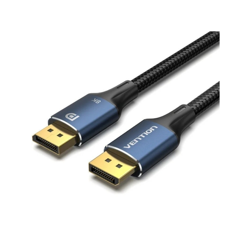 Câble Vention DisplayPort 1.4 8K - Longueur : 5 m - Gaine en nylon tressé - Connecteurs plaqués or - Bleu