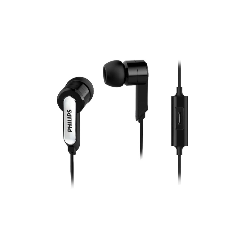 Écouteurs intra-auriculaires Philips - Câble de 1,2 m - Prise jack 3,5 mm - Microphone intégré - 3 paires d'embouts en silicone