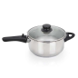 Orbegozo HP 4566 Cuiseur Rapide en Acier Inoxydable - Deux Casseroles avec Système de Sécurité - Fond Thermo Diffuseur - Sélecte