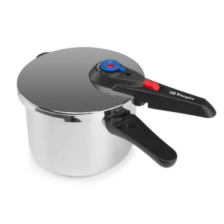 Autocuiseur Orbegozo HP 8006 en acier inoxydable 18/10 - Capacité 8 litres - Cinq systèmes de sécurité - Fond thermodiffuseur -