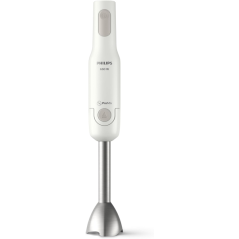 Mixeur plongeant Philips - Puissance 650 W - Plusieurs vitesses - Hachoir - Verre doseur - Lames en acier inoxydable - Blanc
