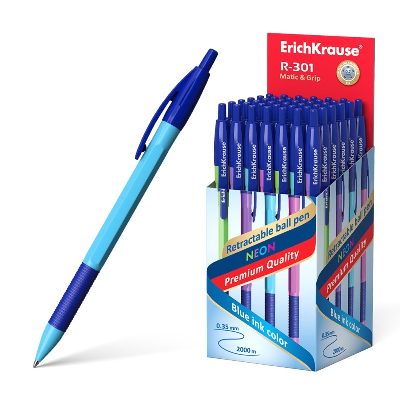 Stylo bille automatique Erichkrause R-301 Neon 0,7 mm x50