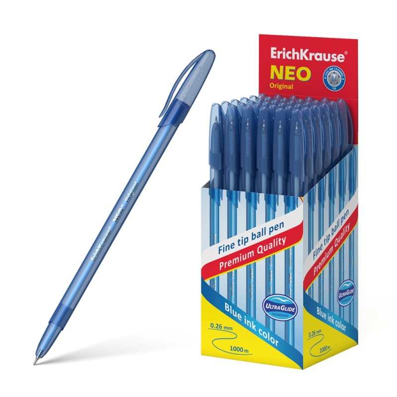 Stylo bille Erichkrause Neo Original bleu pointe fine x50
