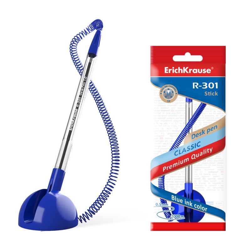 Stylo bille Erichkrause R-301 1,0 mm corps transparent