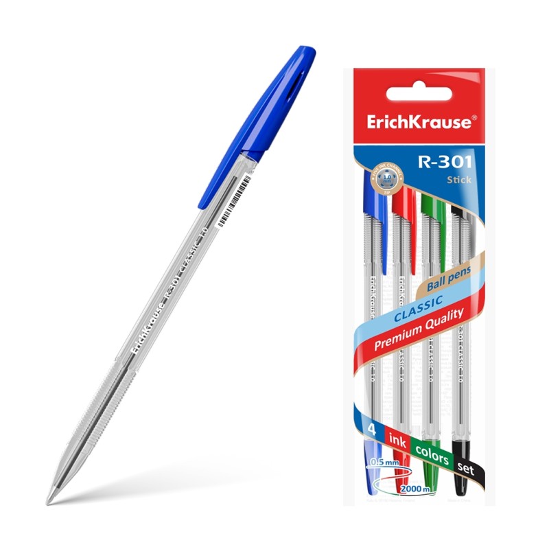 Stylos bille Erichkrause R-301 Classic 1,0 mm lot de 4