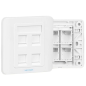 Plaque murale Vention pour 4 prises RJ45 - Compatible avec les boîtes d'encastrement type 86 - ABS résistant au vieillissement -