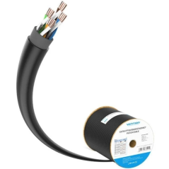 Bobine de câble réseau Ethernet Vention - Longueur 305 m - Cat6 UTP - 23 AWG - Vitesse jusqu'à 1 Gbit/s - Noir