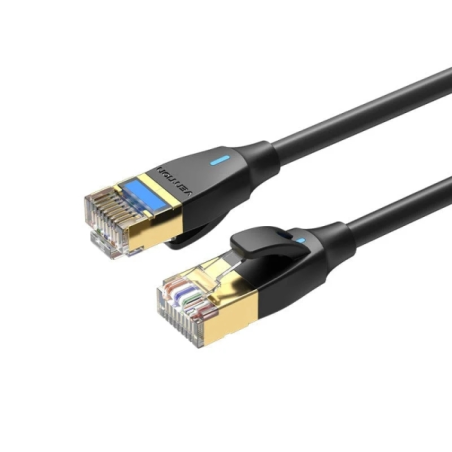 Câble réseau Vention Cat.8 SFTP - Longueur 0,5 m - Vitesse jusqu'à 40 Gbit/s - Calibre 30 AWG - Gaine PVC - Blindage multicouche