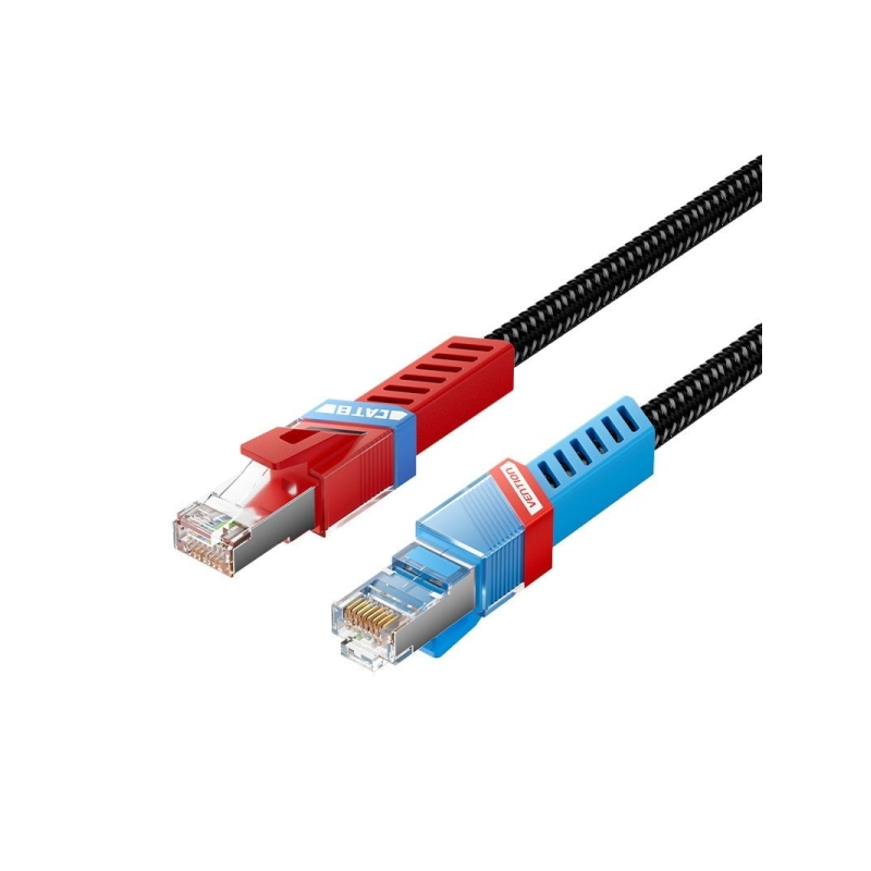 Câble réseau Vention Cat.8 SFTP - Longueur : 1,5 m - Vitesse jusqu'à 40 Gbit/s - 26 AWG - Rouge et bleu