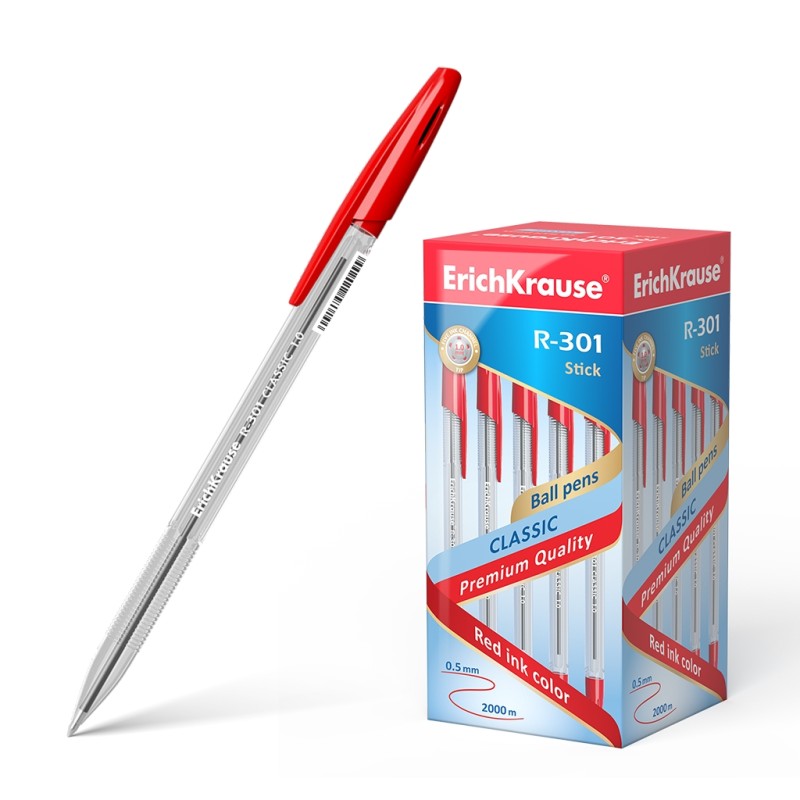 Stylo bille rouge 1,0 mm Erichkrause R-301 lot de 50 Stylo bille rouge 1,0 mm Erichkrause R-301 lot de 50