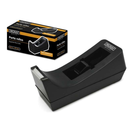 Porte-Papier Hygiénique Ingraf Pr1 - Corps en Plastique Abs - Base en Caoutchouc Antidérapant - Lame en Acier - Couleur Noir
