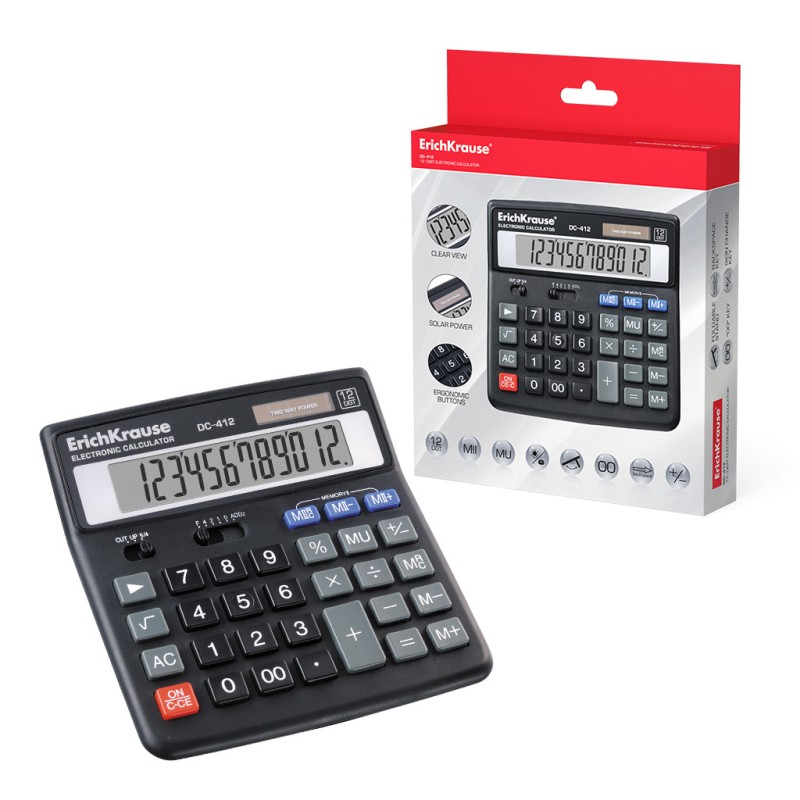 Calculatrice de bureau Erichkrause DC-412 12 chiffres LCD