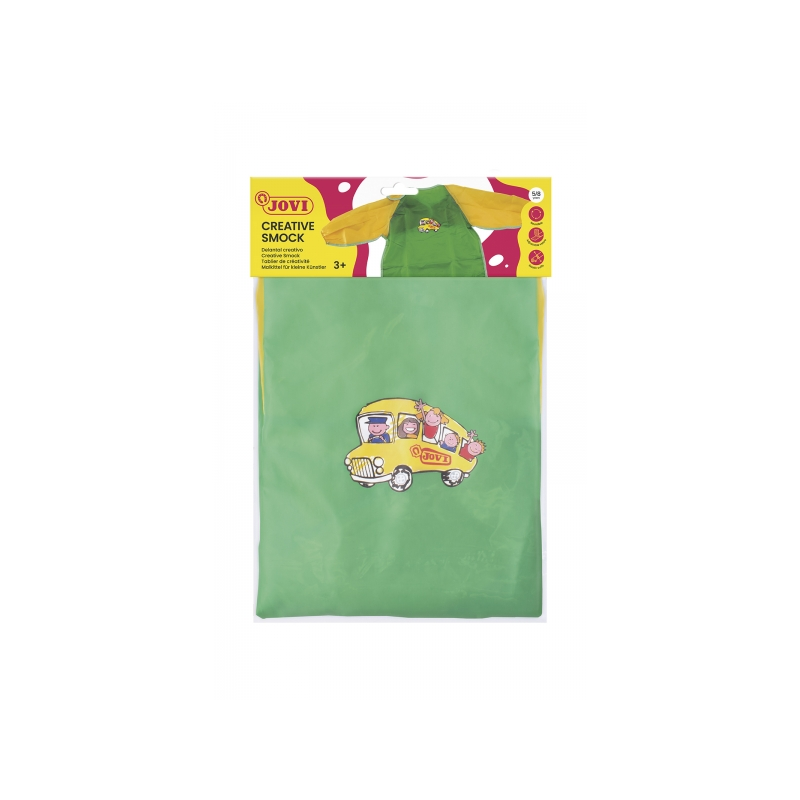 Jovi Tablier Enfant de 5 à 8 ans - Protection Contre les Taches - Poignets Élastiques - Adaptation Facile - Coloris Vert