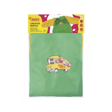 Jovi Tablier Enfant de 5 à 8 ans - Protection Contre les Taches - Poignets Élastiques - Adaptation Facile - Coloris Vert
