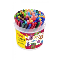 Jovi Flacon de 96 Feutres - Large Variété de Teintes - Encre Grande Fixation - Pointe Résistante - Capuchon Ventilé - Grip Trian