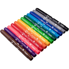 Jovi Étui de 12 Feutres Jumbo - Encre Excellente Fixation - Pointe 3 mm - Capuchon de Sécurité Ventilé - Prise Triangulaire Ergo