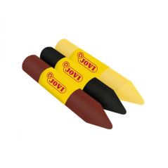 Lot de 3 bâtons de maquillage Jovi Face Paint Animal - Pour tous types de peau - Faciles à nettoyer - Jaune, marron et noir
