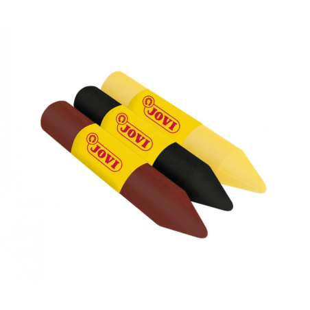 Lot de 3 bâtons de maquillage Jovi Face Paint Animal - Pour tous types de peau - Faciles à nettoyer - Jaune, marron et noir