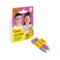 Lot de 3 bâtons de maquillage Jovi Face Paint Fantasy - Pour tous types de peau - Faciles à nettoyer - Blanc, rose et gris