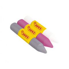 Lot de 3 bâtons de maquillage Jovi Face Paint Fantasy - Pour tous types de peau - Faciles à nettoyer - Blanc, rose et gris