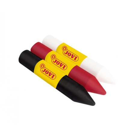 Lot de 3 bâtons de maquillage Jovi Face Paint Scary - Pour tous types de peau - Faciles à nettoyer - Blanc, rouge et noir