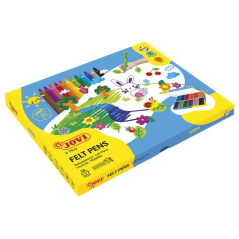Jovi Pack Scolaire Feutres 96 Feutres Jumbo - Variété de Nuances - Encre Excellente Fixation - Pointe Résistante - Capuchon Vent