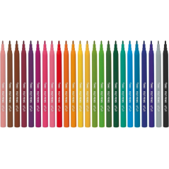 Feutres Jovi, lot de 24 pièces - Pointe 2 mm - Large choix de couleurs - Encre haute définition - Capuchon de sécurité ventilé -