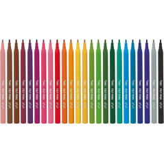 Feutres Jovi, lot de 24 pièces - Pointe 2 mm - Large choix de couleurs - Encre haute définition - Capuchon de sécurité ventilé -