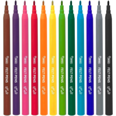 Pot de feutres Jovi avec 120 marqueurs - Pointe 2 mm - Encre haute adhérence - Bouchon de sécurité ventilé - Couleurs assorties