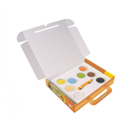 Kit de peinture avec sable Jovi Play & Fun Animaux avec 8 pots de sable + 1 perforatrice + 3 feuilles avec motifs d'animaux terr
