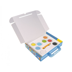 Kit de peinture sur sable océanique Jovi Play & Fun avec 8 pots de sable + 1 perforatrice + 3 feuilles avec motifs d'animaux aqu