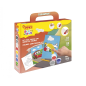 Kit de peinture sur sable Jovi Play & Fun Transport avec 8 pots de sable + 1 perforatrice + 3 feuilles avec motifs de transport