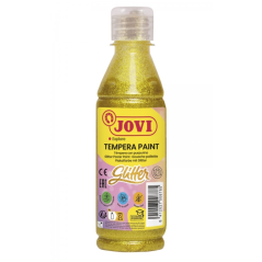 Jovi Glitter Tempera Flacon 250 ml - À base d'eau - Prêt à l'emploi - Particules pailletées - Excellente performance - Séchage r