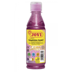 Jovi Glitter Tempera Flacon 250 ml - À base d'eau - Prêt à l'emploi - avec paillettes - Excellente performance - Séchage rapide