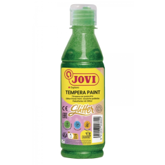Jovi Glitter Tempera Flacon 250 ml - À base d'eau - Prêt à l'emploi - avec paillettes - Excellentes performances - Séchage rapid