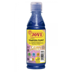 Jovi Glitter Tempera Flacon 250 ml - À base d'eau - Prêt à l'emploi - avec paillettes - Excellente performance - Séchage rapide