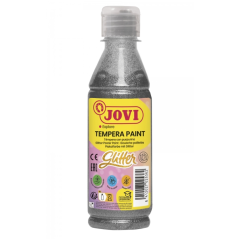 Jovi Glitter Tempera - Excellentes performances - Séchage rapide - Application facile - Haute adhérence - Couleur grise