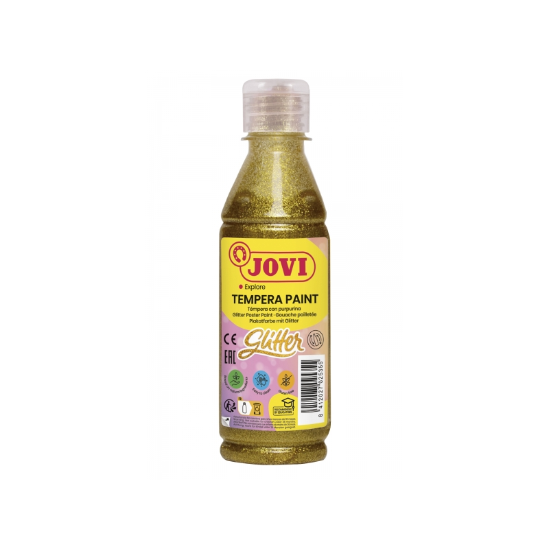 Jovi Glitter Tempera - Tempera liquide à base d'eau - Particules de paillettes - Excellente performance - Séchage rapide - Fluid