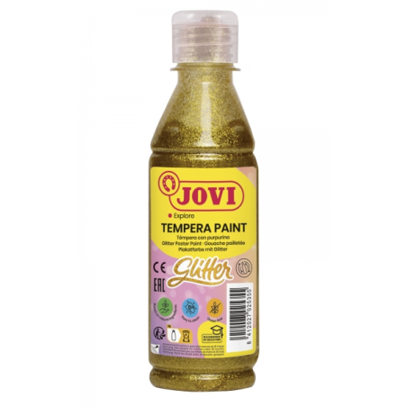 Jovi Glitter Tempera - Tempera liquide à base d'eau - Particules de paillettes - Excellente performance - Séchage rapide - Fluid