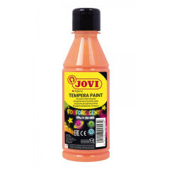 Jovi Tempera Paint Phosphorescent Liquid Tempera - Brille dans le noir - Séchage rapide - Excellente adhérence - Prêt à l'emploi